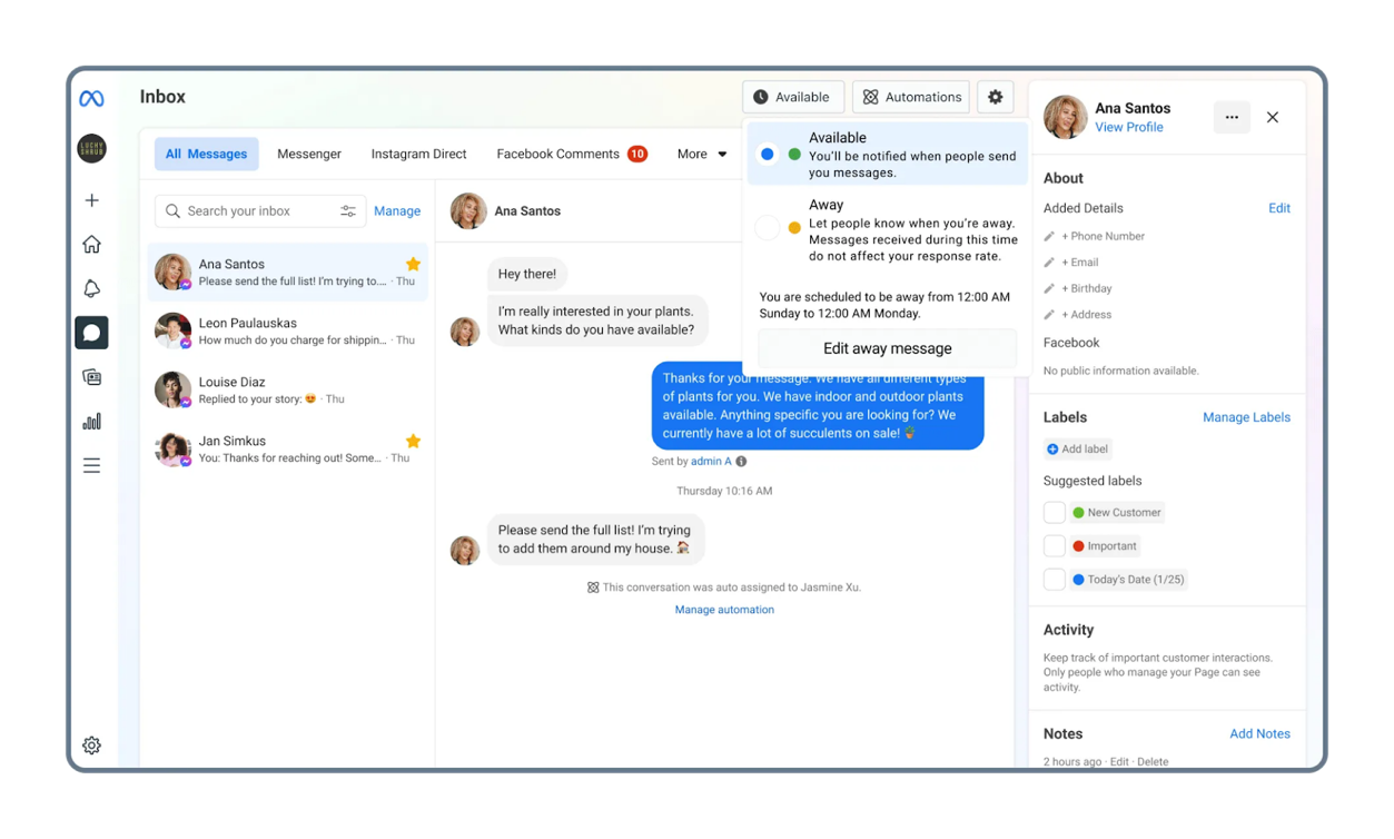 Meta Business Suite unified inbox
