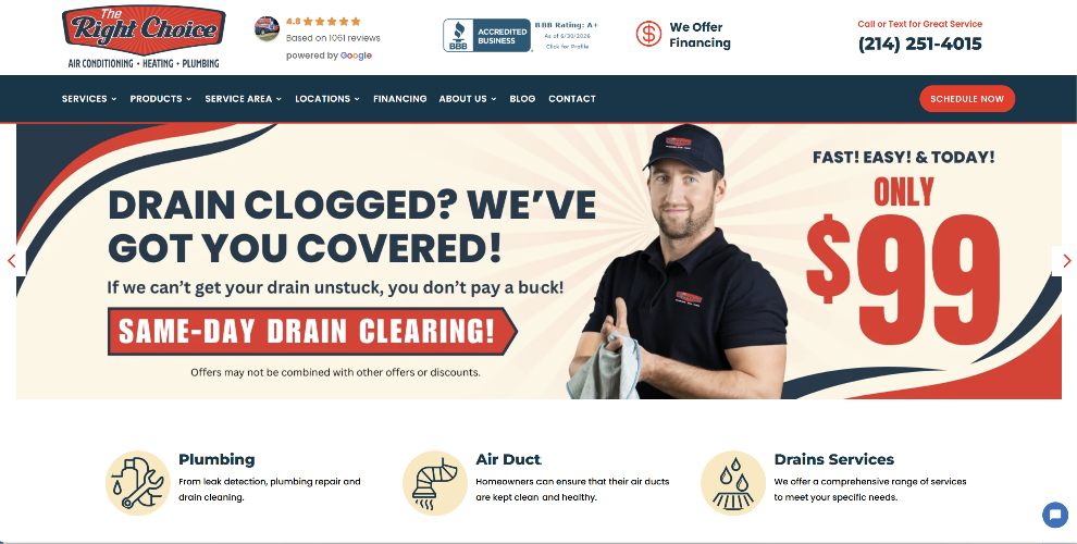 Modern contractor website redesign by Green City Marketing