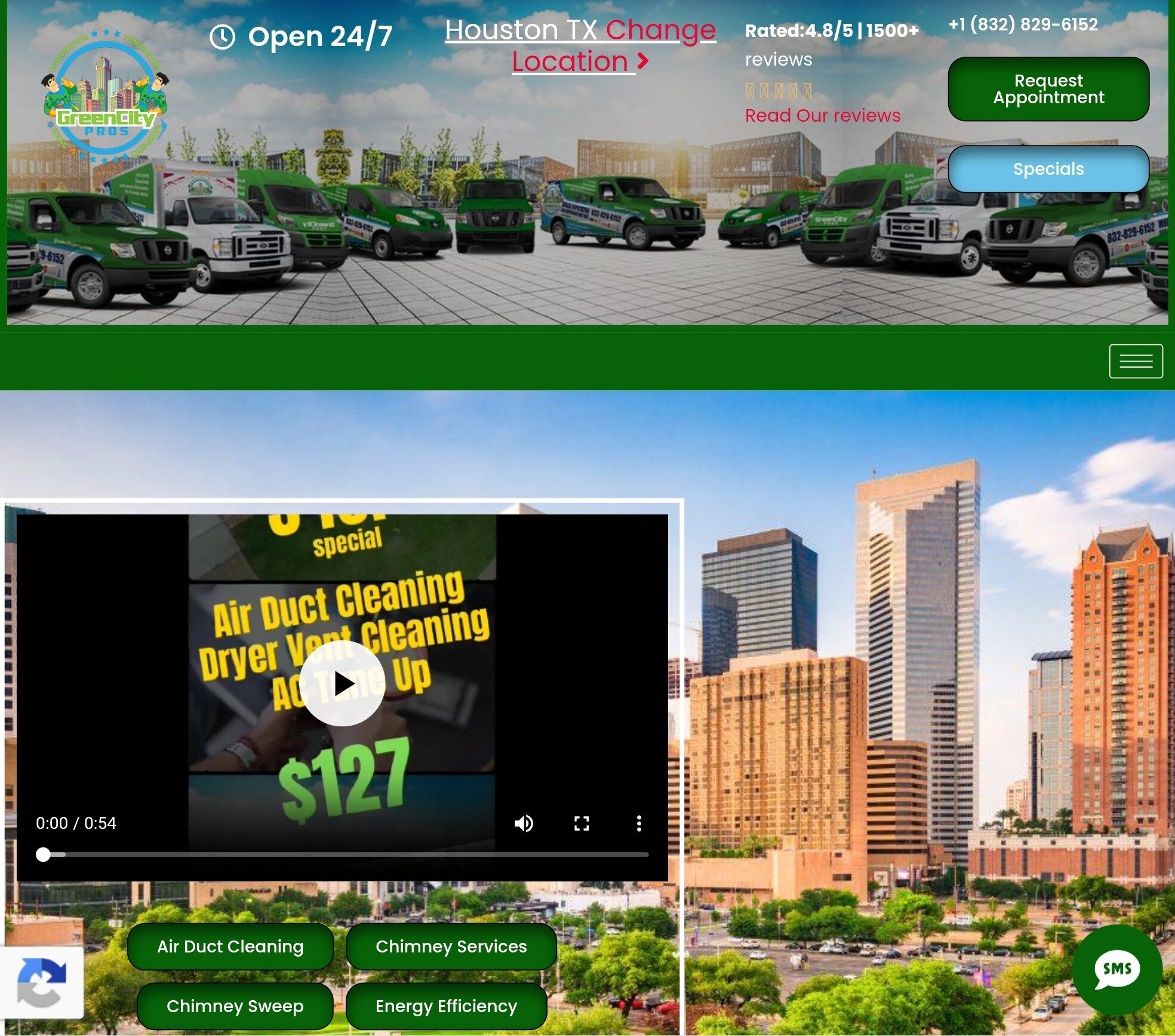 Green City Pros website shown on an iPad