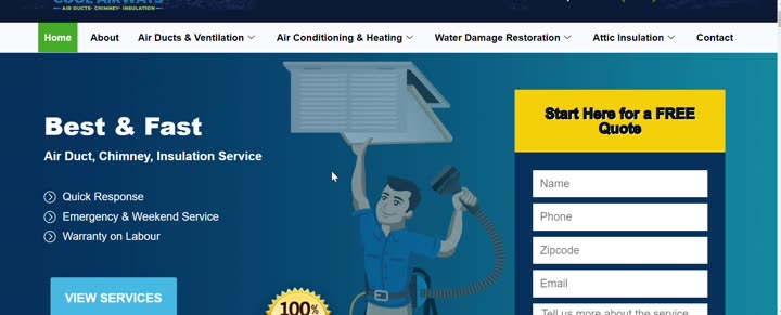 Cool Airways Duct Cleaning website