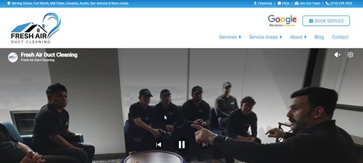 Fresh Air Duct Cleaning website