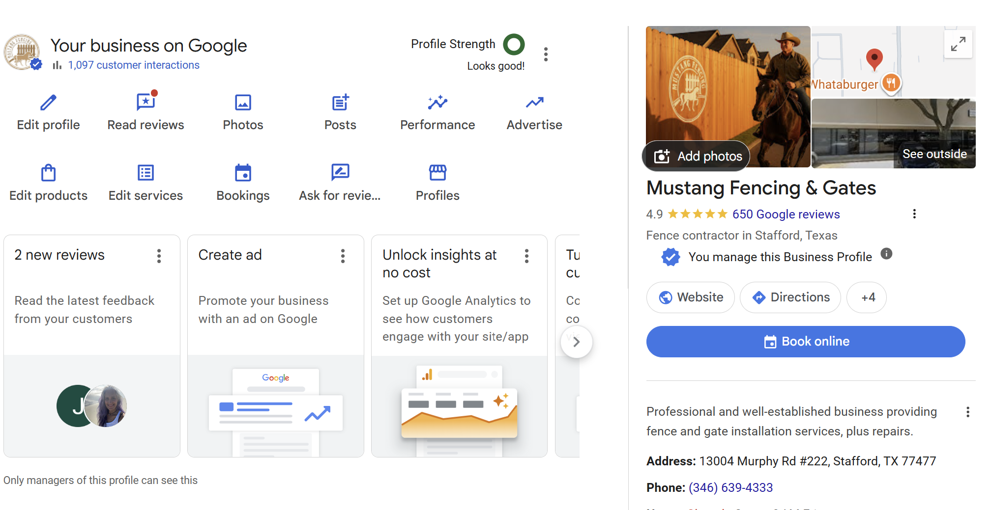 Optimized Google Business Profile listing